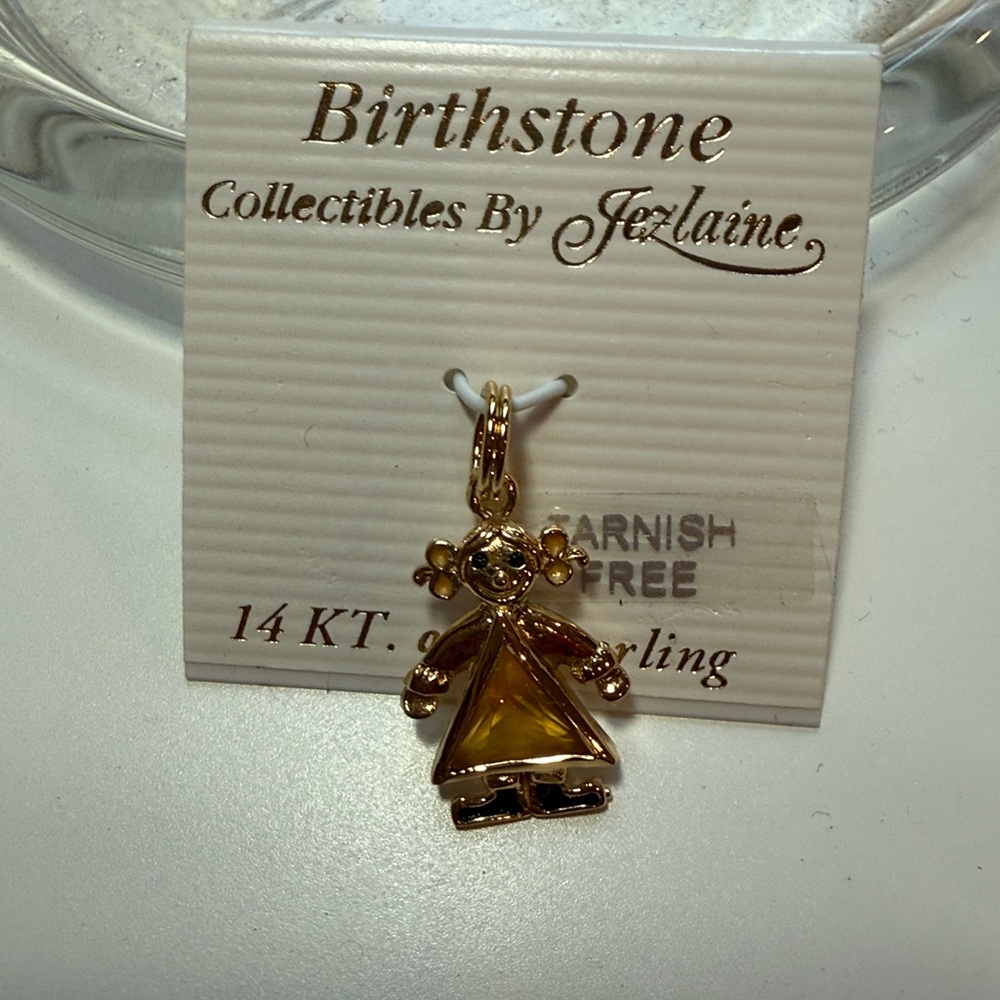 🛑SOLD🛑14k over sterling Gold stone Birthstone Pendant/charm. Vintage-NWT